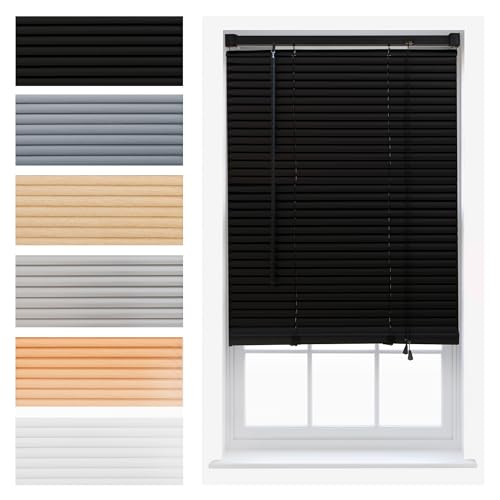 Jalousie aus PVC Kürzbar Fenster Heim Büro Rollo Neu - Schwarz 75 x 150 cm von FURNISHED