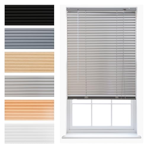 Jalousie aus PVC Kürzbar Fenster Heim Büro Rollo Neu - Silber 135 x 150 cm von FURNISHED