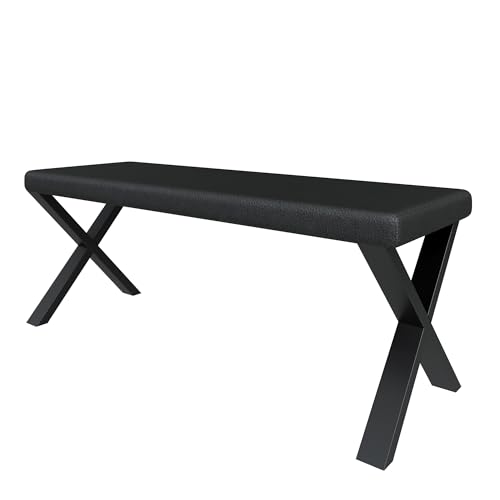 Bank Akiko Metal X - Eckbankgruppe für Ihrem Esszimmer, Küche modern, Sitzecke, Essecke. Perfekt für Küche, Büro und Rezeption. Solide und Starke Verarbeitung. (128x44-Soft11), AKIKO-X-128X44-SOFT11 von FURNISTAR