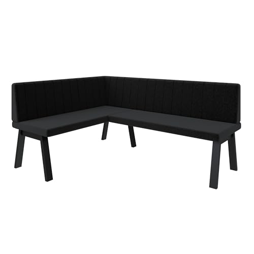 Eckbank Akiko Metal A - Eckbankgruppe für Ihrem Esszimmer, Küche modern, Sitzecke, Essecke. Perfekt für Küche, Büro und Rezeption. Solide und Starke Verarbeitung. (128x168-Links-Inari100) von FURNISTAR