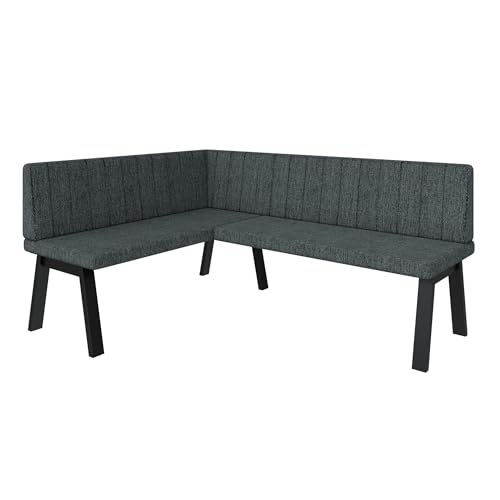 Eckbank Akiko Metal A - Eckbankgruppe für Ihrem Esszimmer, Küche modern, Sitzecke, Essecke. Perfekt für Küche, Büro und Rezeption. Solide und Starke Verarbeitung. (128x168-Links-Inari96) von FURNISTAR