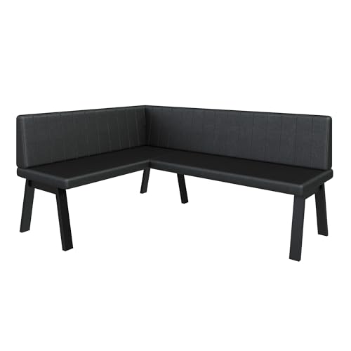 Eckbank Akiko Metal A - Eckbankgruppe für Ihrem Esszimmer, Küche modern, Sitzecke, Essecke. Perfekt für Küche, Büro und Rezeption. Solide und Starke Verarbeitung. (128x168-Links-Soft11) von FURNISTAR