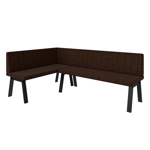 Eckbank Akiko Metal A - Eckbankgruppe für Ihrem Esszimmer, Küche modern, Sitzecke, Essecke. Perfekt für Küche, Büro und Rezeption. Solide und Starke Verarbeitung. (128x196-Links-Inari28) von FURNISTAR