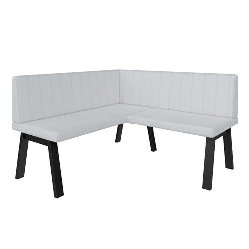 Eckbank Akiko Metal A - Eckbankgruppe für Ihrem Esszimmer, Küche modern, Sitzecke, Essecke. Perfekt für Küche, Büro und Rezeption. Solide und Starke Verarbeitung. (130x130-Soft17) von FURNISTAR