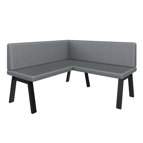 Eckbank Akiko Metal A - Eckbankgruppe für Ihrem Esszimmer, Küche modern, Sitzecke, Essecke. Perfekt für Küche, Büro und Rezeption. Solide und Starke Verarbeitung. (130x130-Soft29) von FURNISTAR