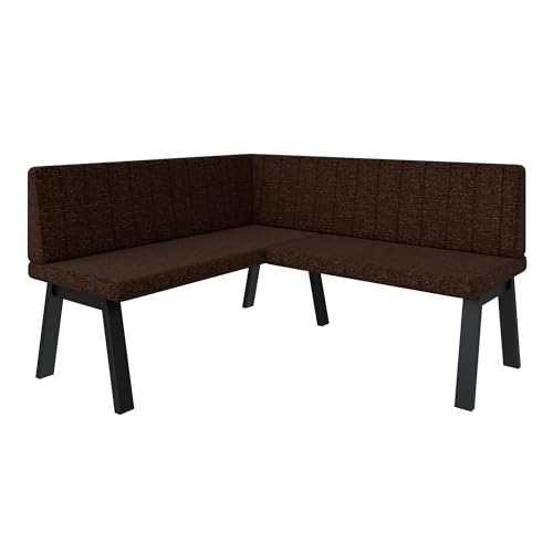 Eckbank Akiko Metal A - Eckbankgruppe für Ihrem Esszimmer, Küche modern, Sitzecke, Essecke. Perfekt für Küche, Büro und Rezeption. Solide und Starke Verarbeitung. (142x168-Links-Inari28) von FURNISTAR