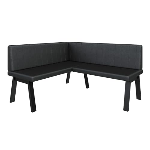 Eckbank Akiko Metal A - Eckbankgruppe für Ihrem Esszimmer, Küche modern, Sitzecke, Essecke. Perfekt für Küche, Büro und Rezeption. Solide und Starke Verarbeitung. (142x168-Links-Soft11) von FURNISTAR