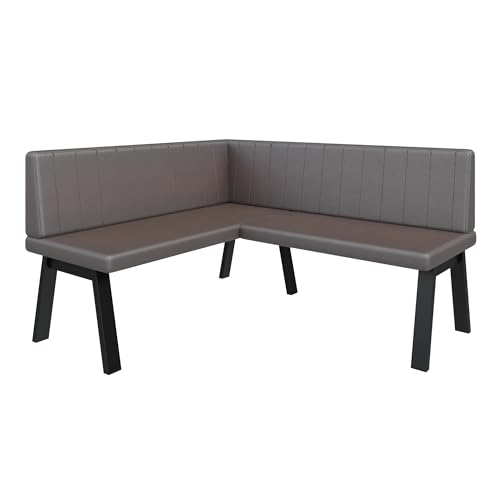 FURNISTAR Eckbank Akiko Metal A - Eckbankgruppe für Ihrem Esszimmer, Küche modern, Sitzecke, Essecke. Perfekt für Küche, Büro und Rezeption. Solide und Starke Verarbeitung. (142x168-Links-Soft30) von FURNISTAR