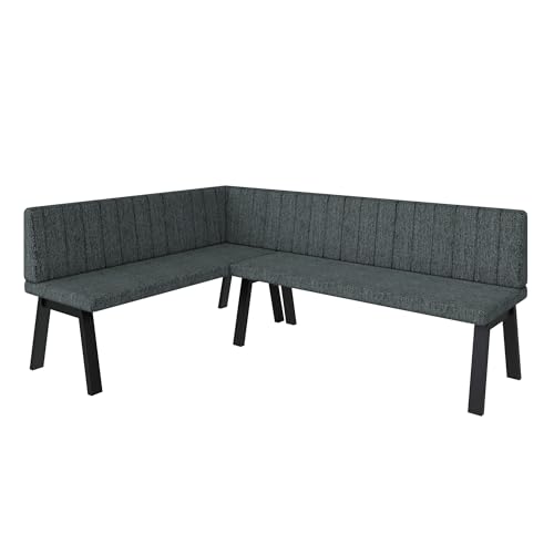 Eckbank Akiko Metal A - Eckbankgruppe für Ihrem Esszimmer, Küche modern, Sitzecke, Essecke. Perfekt für Küche, Büro und Rezeption. Solide und Starke Verarbeitung. (142x196-Links-Inari96) von FURNISTAR