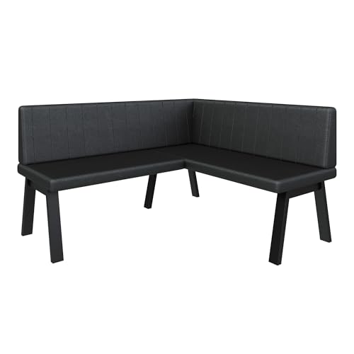 Eckbank Akiko Metal A - Eckbankgruppe für Ihrem Esszimmer, Küche modern, Sitzecke, Essecke. Perfekt für Küche, Büro und Rezeption. Solide und Starke Verarbeitung. (168x142-Rechts-Soft11) von FURNISTAR