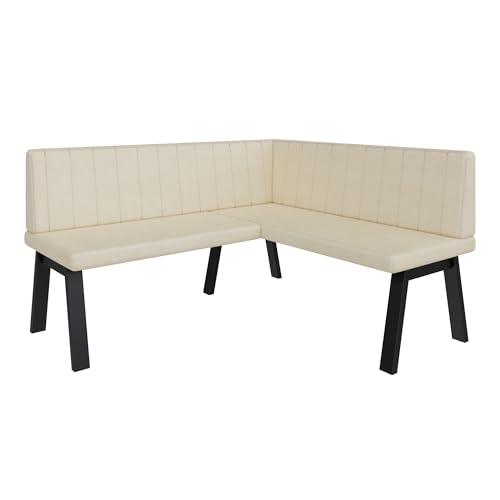 Eckbank Akiko Metal A - Eckbankgruppe für Ihrem Esszimmer, Küche modern, Sitzecke, Essecke. Perfekt für Küche, Büro und Rezeption. Solide und Starke Verarbeitung. (168x142-Rechts-Soft18) von FURNISTAR