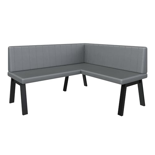 FURNISTAR Eckbank Akiko Metal A - Eckbankgruppe für Ihrem Esszimmer, Küche modern, Sitzecke, Essecke. Perfekt für Küche, Büro und Rezeption. Solide und Starke Verarbeitung. (168x142-Rechts-Soft29) von FURNISTAR