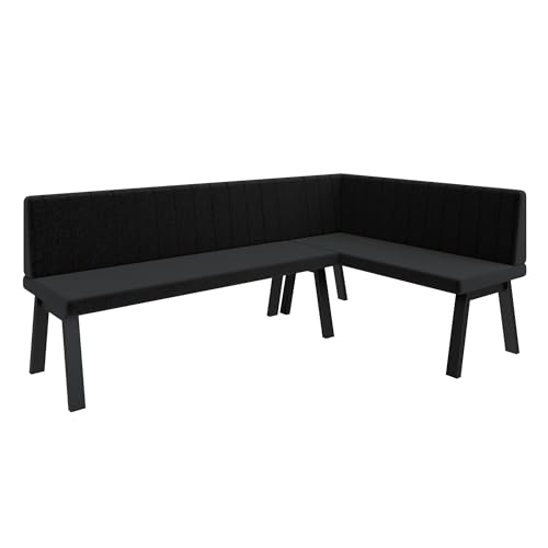 Eckbank Akiko Metal A - Eckbankgruppe für Ihrem Esszimmer, Küche modern, Sitzecke, Essecke. Perfekt für Küche, Büro und Rezeption. Solide und Starke Verarbeitung. (196x128-Rechts-Inari100) von FURNISTAR