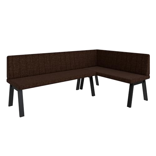 Eckbank Akiko Metal A - Eckbankgruppe für Ihrem Esszimmer, Küche modern, Sitzecke, Essecke. Perfekt für Küche, Büro und Rezeption. Solide und Starke Verarbeitung. (196x128-Rechts-Inari28) von FURNISTAR