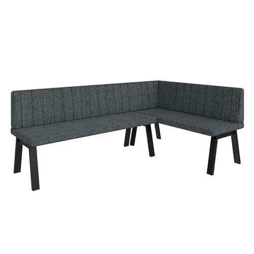 Eckbank Akiko Metal A - Eckbankgruppe für Ihrem Esszimmer, Küche modern, Sitzecke, Essecke. Perfekt für Küche, Büro und Rezeption. Solide und Starke Verarbeitung. (196x128-Rechts-Inari96) von FURNISTAR