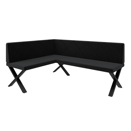 FURNISTAR Eckbank Akiko Metal X - Eckbankgruppe für Ihrem Esszimmer, Küche modern, Sitzecke, Essecke. Perfekt für Küche, Büro und Rezeption. Solide und Starke Verarbeitung. (128x168-Links-Inari100) von FURNISTAR