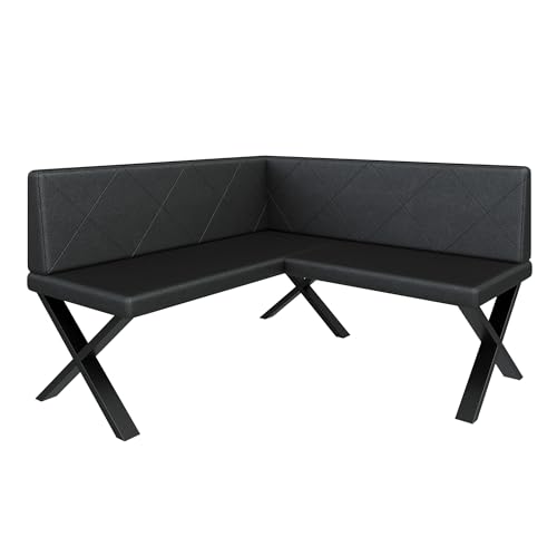 FURNISTAR Eckbank Akiko Metal X - Eckbankgruppe für Ihrem Esszimmer, Küche modern, Sitzecke, Essecke. Perfekt für Küche, Büro und Rezeption. Solide und Starke Verarbeitung. (130x130-Soft11) von FURNISTAR