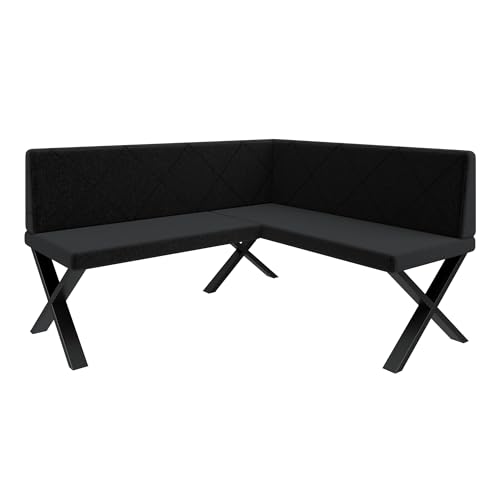 Eckbank Akiko Metal X - Eckbankgruppe für Ihrem Esszimmer, Küche modern, Sitzecke, Essecke. Perfekt für Küche, Büro und Rezeption. Solide und Starke Verarbeitung. (168x142-Rechts-Inari100) von FURNISTAR