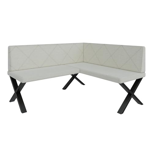 FURNISTAR Eckbank Akiko Metal X - Eckbankgruppe für Ihrem Esszimmer, Küche modern, Sitzecke, Essecke. Perfekt für Küche, Büro und Rezeption. Solide und Starke Verarbeitung. (168x142-Rechts-Inari22) von FURNISTAR