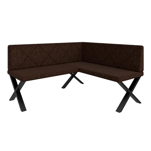 FURNISTAR Eckbank Akiko Metal X - Eckbankgruppe für Ihrem Esszimmer, Küche modern, Sitzecke, Essecke. Perfekt für Küche, Büro und Rezeption. Solide und Starke Verarbeitung. (168x142-Rechts-Inari28) von FURNISTAR