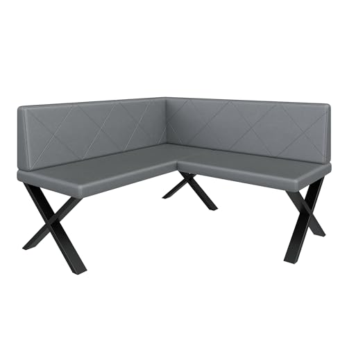 FURNISTAR Eckbank Akiko Metal X - Eckbankgruppe für Ihrem Esszimmer, Küche modern, Sitzecke, Essecke. Perfekt für Küche, Büro und Rezeption. Solide und Starke Verarbeitung. (130x130-Soft29) von FURNISTAR