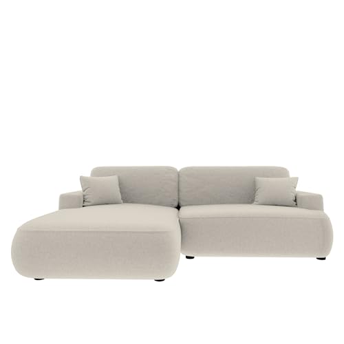FURNISTAR Gaya Schlafcouch mit Bettkasten - Ecksofa mit Schlaffunktion - Eckcouch - Wohnlandschaft - 260 cm - Links, Beige von FURNISTAR