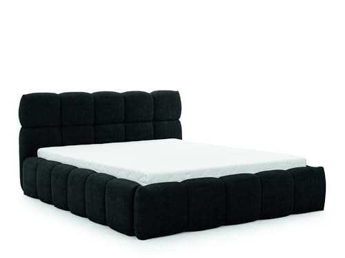 FURNISTAR Polsterbett Sofia 180x200 mit Bettkasten, Doppelbett mit Stauraum und Lattenrost, Boxspringbett-Optik, ohne Matratze, Bett - Schwarz FURNISTAR Polsterbett Sofia 180x200 mit Bettkasten, Doppelbett mit Stauraum und Lattenrost, Boxspringbett-Optik, ohne Matratze, Bett - Schwarz von FURNISTAR
