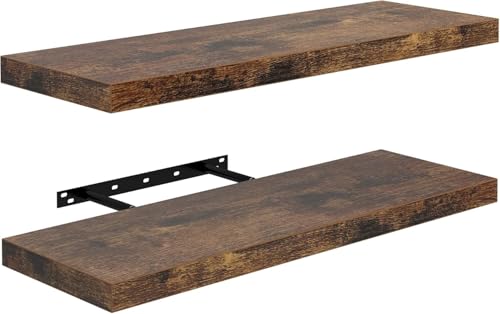FURNITABLE 2X Schweberegal Wandboard 60x20cm Bücherregal Regale für Deko Wandablagen aus MDF Holz, 2er Set Wandregal Vintagebraun Holz FURNITABLE 2X Schweberegal Wandboard 60x20cm Bücherregal Regale für Deko Wandablagen aus MDF Holz, 2er Set Wandregal Vintagebraun Holz von FURNITABLE