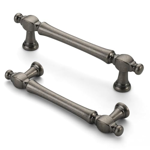 FURNIWARE 10 Stück Antiker Schrankgriffe,Antiquitäten Nickel Möbelgriff 96 mm Bohrlochabstand Schubladengriff, Schubladengriffe für Türen, Küchen, Truhen, Kommoden, Schränke von FURNIWARE