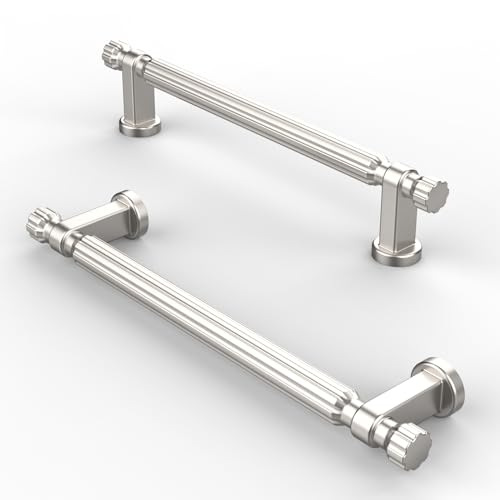 FURNIWARE 10 Stück Küchengriffe Bohrlochabstand 128 mm Möbelgriff Schrankgriffe Schubladengriffe für Türgriff der Badezimmertür,Gebürstetes Satin-Nickel FURNIWARE 10 Stück Küchengriffe Bohrlochabstand 128 mm Möbelgriff Schrankgriffe Schubladengriffe für Türgriff der Badezimmertür,Gebürstetes Satin-Nickel von FURNIWARE