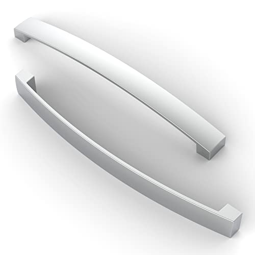 FURNIWARE 10 Stück Möbelgriff, Bohrlochabstand 192mm Stangengriff, Cabinet Arch Pull Küchengriff, für Küchenschranktür, Schlafzimmer Kommode Schublade, Badezimmer, Chrom von FURNIWARE