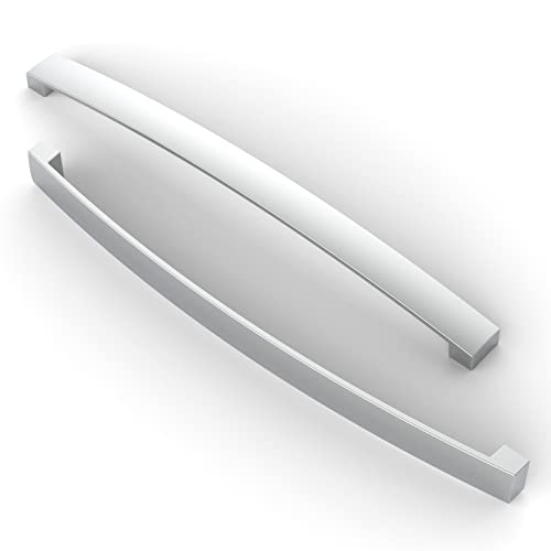 FURNIWARE 10 Stück Möbelgriff, Bohrlochabstand 256mm Stangengriff, Cabinet Arch Pull Küchengriff, für Küchenschranktür, Schlafzimmer Kommode Schublade, Badezimmer, Chrom von FURNIWARE