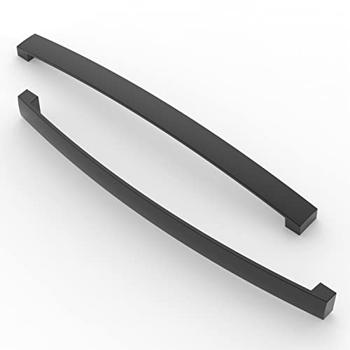 FURNIWARE 10 Stück Möbelgriff, Bohrlochabstand 256mm Stangengriff, Cabinet Arch Pull Küchengriff, für Küchenschranktür, Schlafzimmer Kommode Schublade, Badezimmer, Matt Schwarz von FURNIWARE