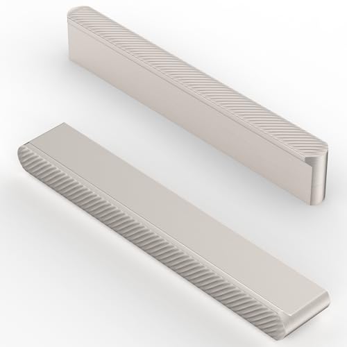 FURNIWARE 10 Stück Möbelgriff Schnitzvorgang Schrankgriffe 96mm Lochabstand Küchengriffe Gebürstetes Nickel Schubladengriffe Möbelgriffe Griffe Küche Küchenschränke Griffe von FURNIWARE