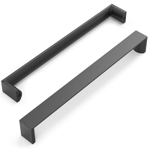 FURNIWARE 10 Stück Möbelgriffe, Schwarz 192mm Lochabstand Schrankgriffe Küchengriffe Griffe Möbel Schubladengriffe Griffe für Küchenschränke Schränke Schubladengriffe von FURNIWARE
