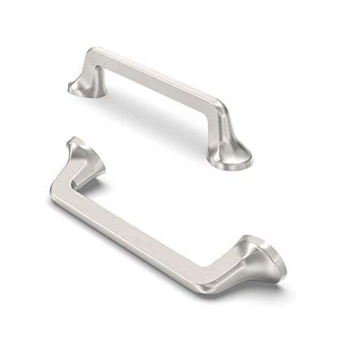 FURNIWARE 10 Stück Möbelgriffe Schrankgriffe Küchengriffe Schubladengriffe Griffe Möbel für Küchenschränke Schränke Möbelgriffe Schubladengriffe 96mm Lochabstand Gebürstetes Satin-Nickel von FURNIWARE