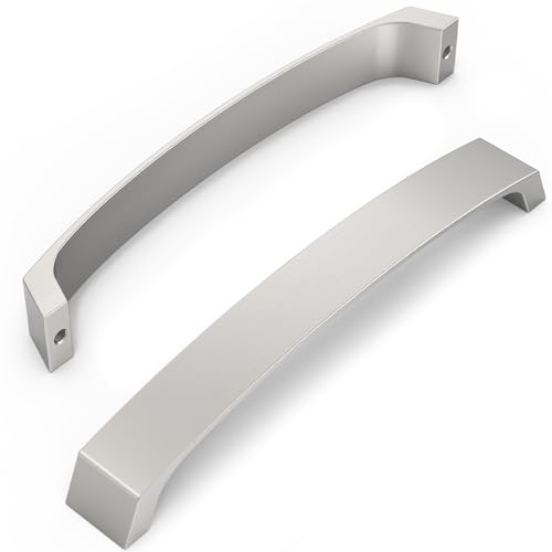 FURNIWARE 10 Stück Schrankgriffe, Möbelgriffe 192mm Lochabstand Küchengriffe Gebürstetes Satin-Nickel Griffe Möbel Schubladengriffe Griffe für Küchenschränke Schränke Schubladengriffe von FURNIWARE
