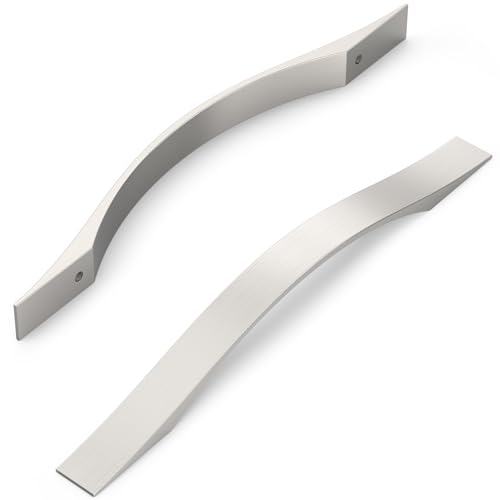 FURNIWARE 10 Stück Schrankgriffe, Möbelgriffe Gebürstetes Satin-Nickel 160mm Lochabstand Küchengriffe Griffe Möbel Schubladengriffe Griffe für Küchenschränke Schränke Schubladengriffe von FURNIWARE