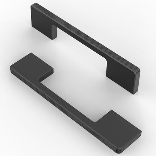 FURNIWARE 10 Stück Schrankgriffe Schnitzvorgang Möbelgriff 128mm Lochabstand Küchengriffe Schwarz Schubladengriffe Möbelgriffe Griffe Küche Küchenschränke Griffe von FURNIWARE