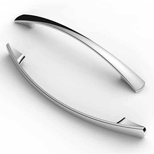 FURNIWARE 5 Stück Möbelgriffe, 128mm Lochabstand Schrankgriffe Küchengriffe für Schubladen und Schränke - Chrom von FURNIWARE