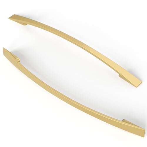 FURNIWARE 5 Stück Griffe, 192mm Lochabstand Möbelgriffe Schrankgriffe Küchengriffe Griffe Möbel Schubladengriffe Griffe für Küchenschränke Schränke Möbelgriffe Schubladengriffe Messing von FURNIWARE