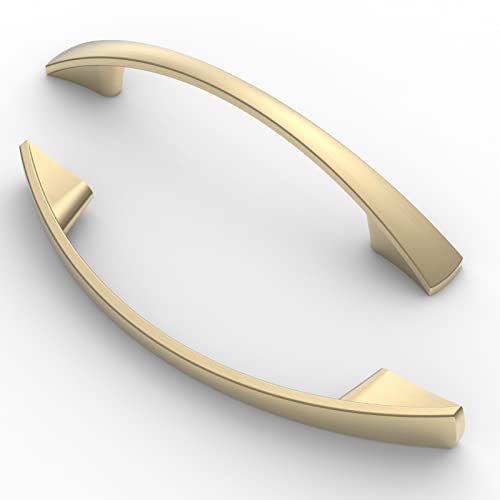 FURNIWARE 5 Stück Griffe, 96mm Lochabstand Möbelgriffe Schrankgriffe Küchengriffe Griffe Möbel Schubladengriffe Griffe für Küchenschränke Schränke Möbelgriffe Schubladengriffe Messing von FURNIWARE