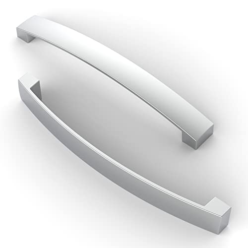 FURNIWARE 5 Stück Möbelgriff, Bohrlochabstand 160mm Stangengriff, Cabinet Arch Pull Küchengriff, für Küchenschranktür, Schlafzimmer Kommode Schublade, Badezimmer, Chrom von FURNIWARE