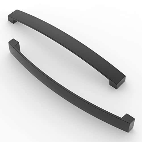 FURNIWARE 5 Stück Möbelgriff, Bohrlochabstand 192mm Stangengriff, Cabinet Arch Pull Küchengriff, für Küchenschranktür, Schlafzimmer Kommode Schublade, Badezimmer, Matt Schwarz von FURNIWARE