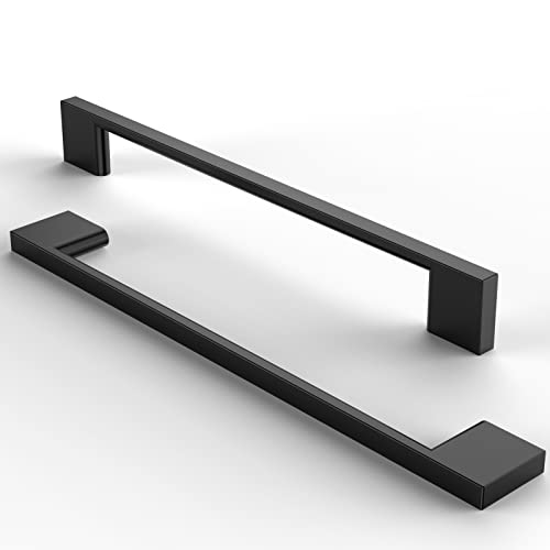 FURNIWARE 5 Stück Möbelgriffe Schrankgriffe Küchengriffe Griffe Schwarz Schubladengriffe 192mm lochabstand -Matt Schwarz Edelstahl Gebürstet von FURNIWARE