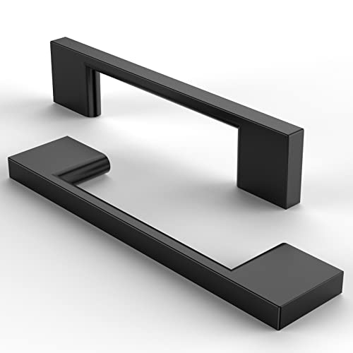FURNIWARE 5 Stück Möbelgriffe Schrankgriffe Küchengriffe Griffe Schwarz Schubladengriffe 96mm lochabstand -Matt Schwarz Edelstahl Gebürstet von FURNIWARE