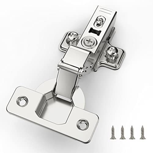 Furniware 10 Stück Innenanschlag Schrankscharniere, Öffnungswinkel 110° mit Hydraulisch Feder Perfekte Softclose Küchenschrank Scharniere, Topf-Bohrabstand 45mm, für Küchenschrank,Kleiderschrank von FURNIWARE