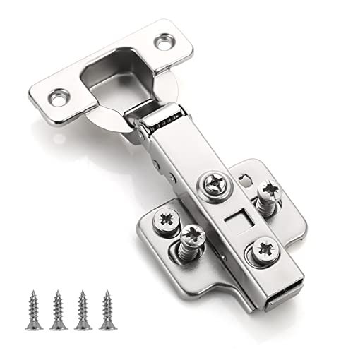 Furniware 2 Stück sanft schließende Schranktürscharniere, 110 Grad Stahl Küchenschrank Schrank Tür Scharnier Slow Shut Clip-On Plate 35 mm (10 Stück) von FURNIWARE