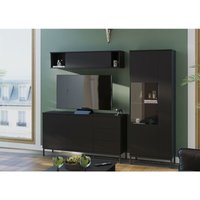 3-teilige Mediawand forsetti 3 Wohnwand mit Metallfüße Schwarz Matt - Furnix 3-teilige Mediawand forsetti 3 Wohnwand mit Metallfüße Schwarz Matt - Furnix von FURNIX