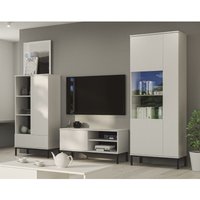 3-teilige Mediawand forsetti 4 Wohnwand mit Metallfüße Weiß Matt - Furnix 3-teilige Mediawand forsetti 4 Wohnwand mit Metallfüße Weiß Matt - Furnix von FURNIX